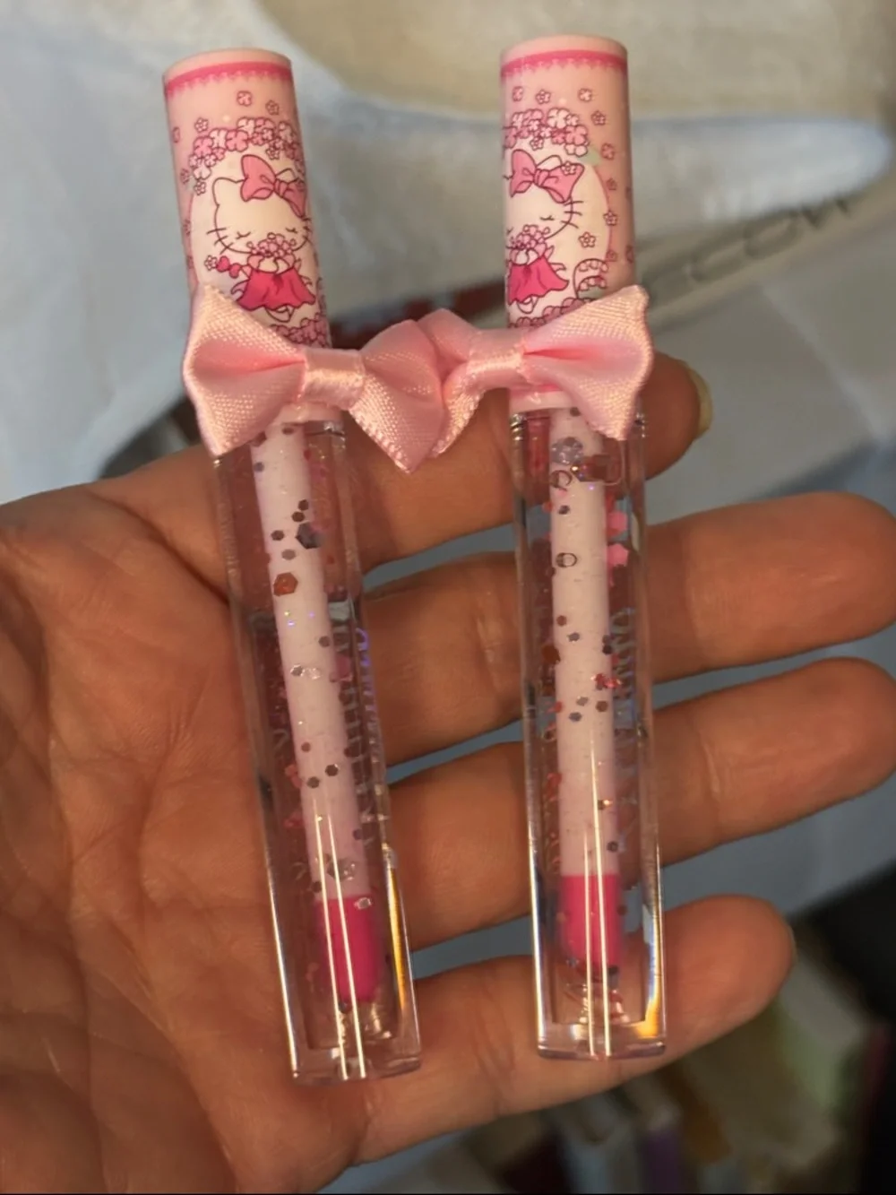 Sanrio Hello Kitty Pink Glitter Lip Gloss -2 each